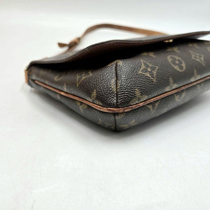 Louis Vuitton Shoulder Bag Purse Monogram Leather Brown Authentic