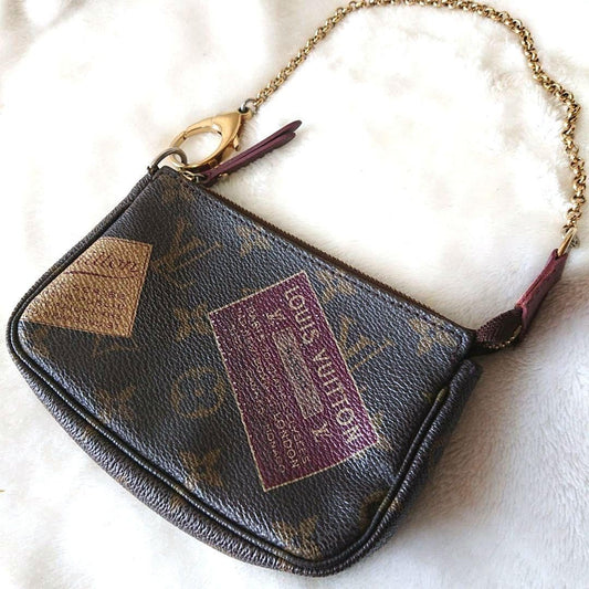 Louis Vuitton Accessory Pouch Hand Pouch Monogram M63798 Brown Authentic