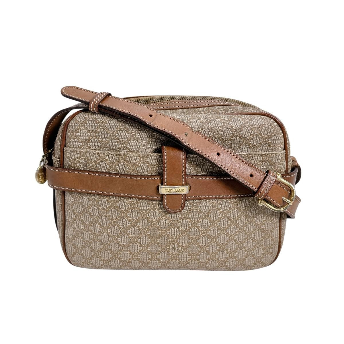 CELINE shoulder bag Macadam Purse PVC Leather Brown Authentic Women's Used