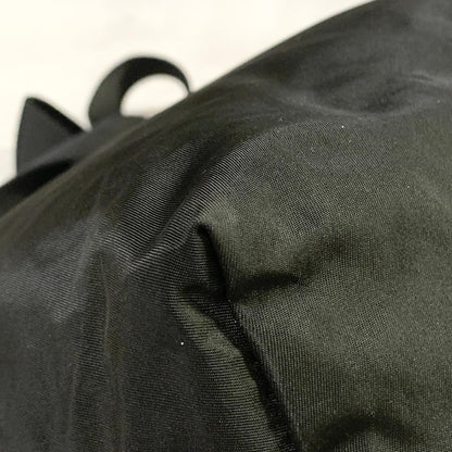 PRADA Bag Logo Shoulder Purse Nylon Leather Black Silver Used Authentic