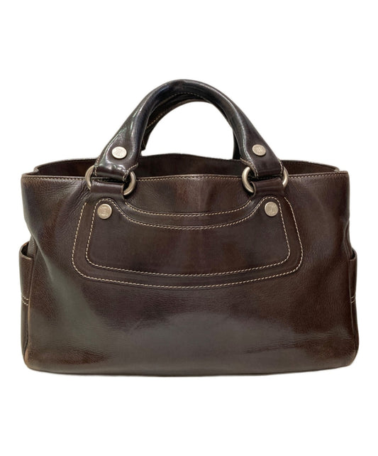 CELINE Hand Bag Tote Purse Brown Authentic
