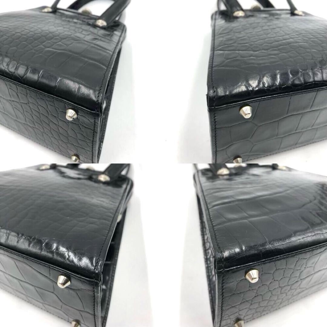 VERSACE Hand Bag Tote Purse Medusa Leather Black Authentic