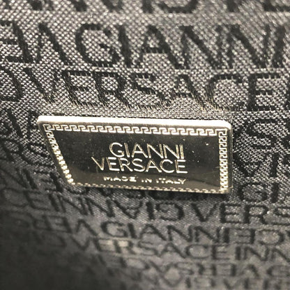 VERSACE Hand Bag Tote Purse Medusa Leather Black Authentic