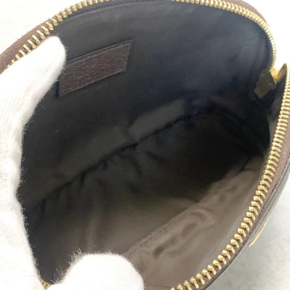 GUCCI Pouch Ophidia GG Marmont Supreme Purse Cosmetic Leather Brown Authentic