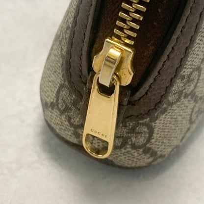 GUCCI Pouch Ophidia GG Marmont Supreme Purse Cosmetic Leather Brown Authentic