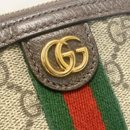 GUCCI Pouch Ophidia GG Marmont Supreme Purse Cosmetic Leather Brown Authentic