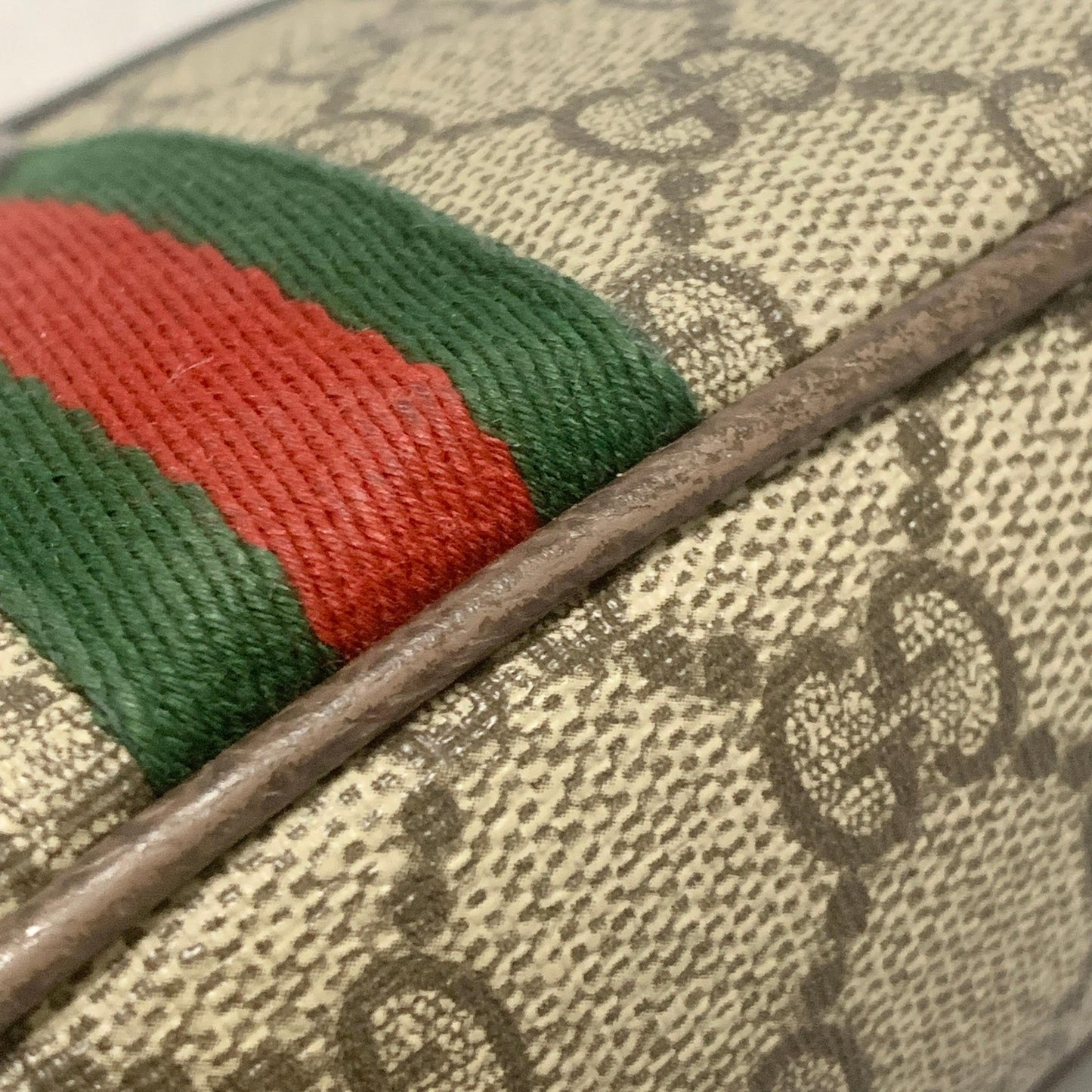 GUCCI Pouch Ophidia GG Marmont Supreme Purse Cosmetic Leather Brown Authentic