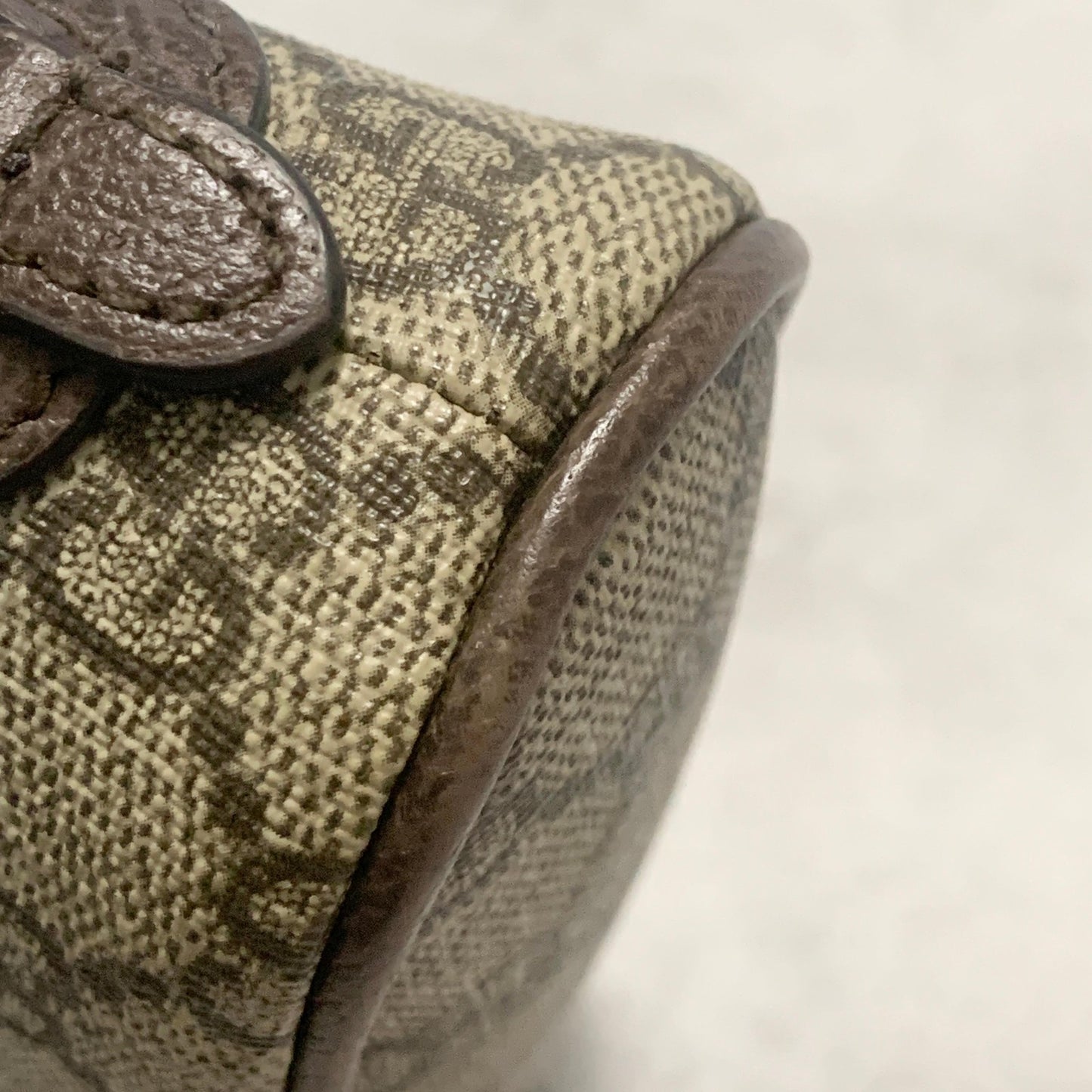 GUCCI Pouch Ophidia GG Marmont Supreme Purse Cosmetic Leather Brown Authentic