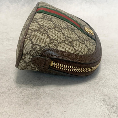GUCCI Pouch Ophidia GG Marmont Supreme Purse Cosmetic Leather Brown Authentic