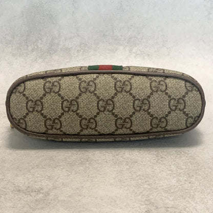 GUCCI Pouch Ophidia GG Marmont Supreme Purse Cosmetic Leather Brown Authentic