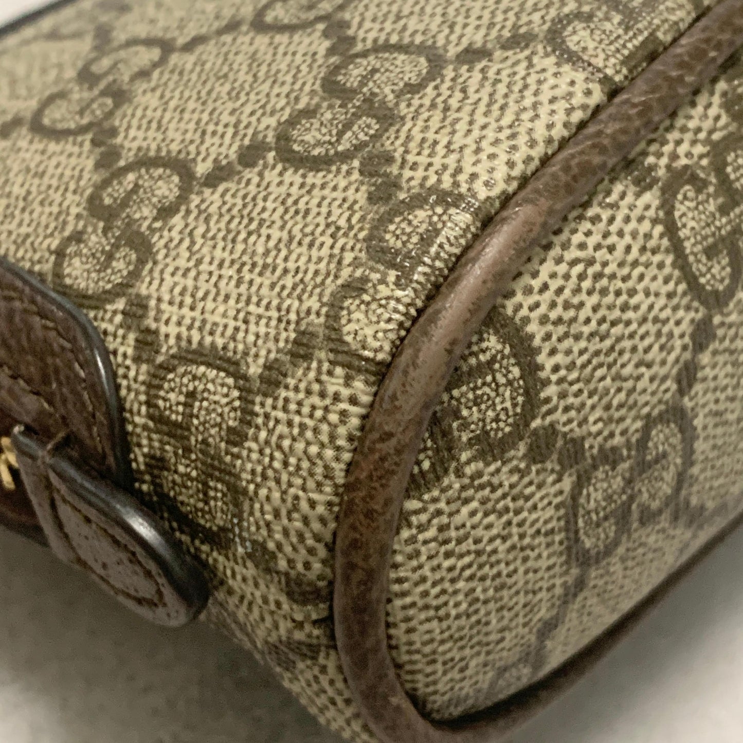 GUCCI Pouch Ophidia GG Marmont Supreme Purse Cosmetic Leather Brown Authentic