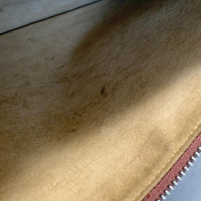 GUCCI Bag Flora GG Supreme Clutch Purse Hand Leather Beige Red Used Authentic