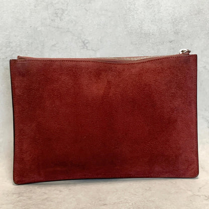 GUCCI Bag Flora GG Supreme Clutch Purse Hand Leather Beige Red Used Authentic