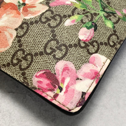 GUCCI Bag Flora GG Supreme Clutch Purse Hand Leather Beige Red Used Authentic