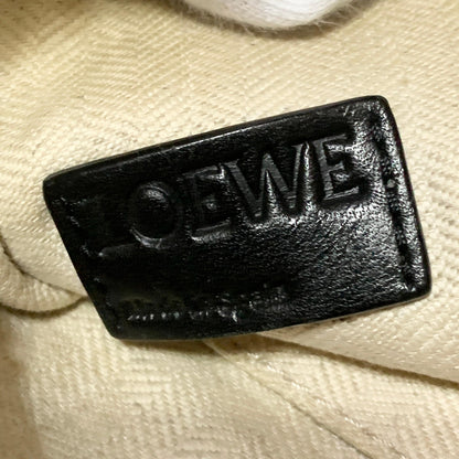LOEWE Bag Anagram Clutch Purse Hand Leather Black Silver Used Authentic