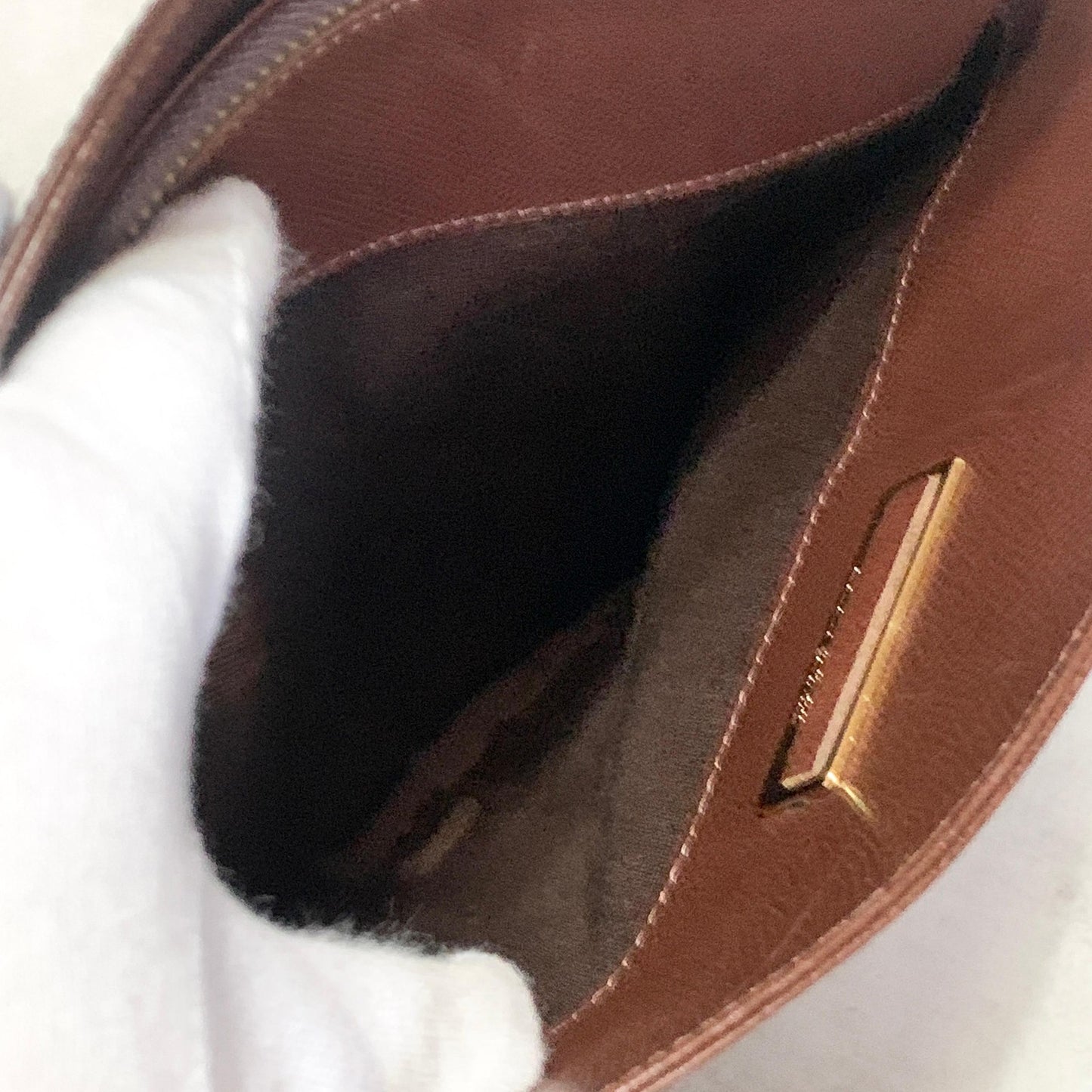 Valentino Garavani Bag Tassel Logo Hand Tote Purse Leather Brown Gold Authentic