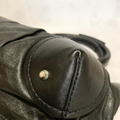 Chloe Bag Paddington Handbag Y2K Tote Purse Leather Black Silver Used Authentic