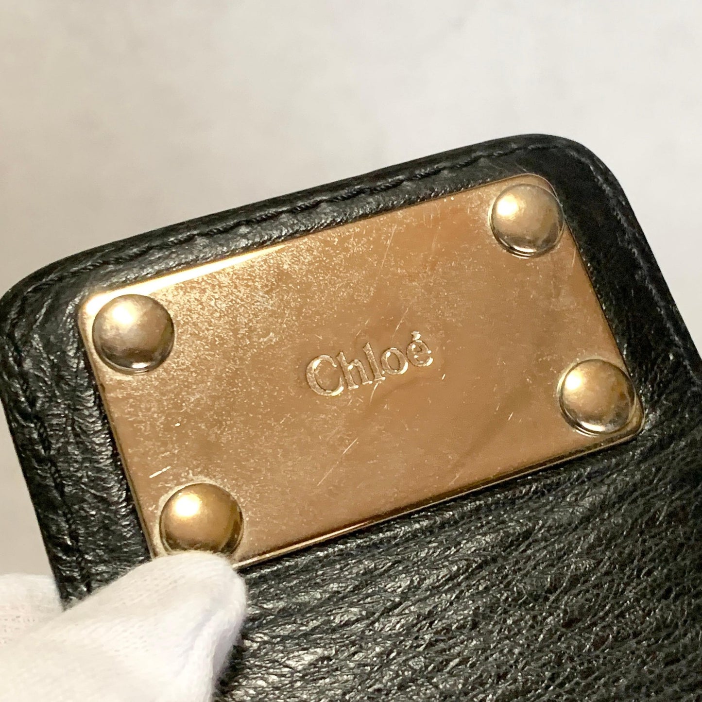 Chloe Bag Paddington Handbag Y2K Tote Purse Leather Black Silver Used Authentic