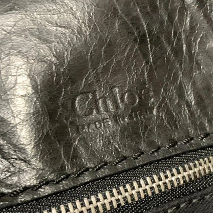 Chloe Bag Paddington Handbag Y2K Tote Purse Leather Black Silver Used Authentic