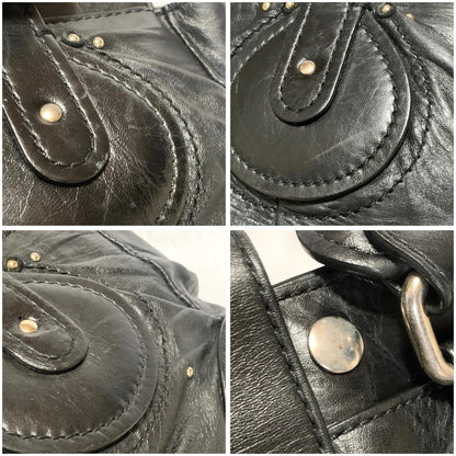 Chloe Bag Paddington Handbag Y2K Tote Purse Leather Black Silver Used Authentic