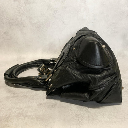 Chloe Bag Paddington Handbag Y2K Tote Purse Leather Black Silver Used Authentic