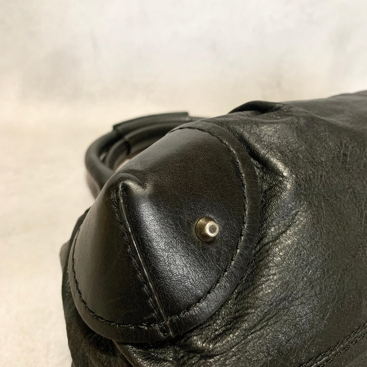 Chloe Bag Paddington Handbag Y2K Tote Purse Leather Black Silver Used Authentic