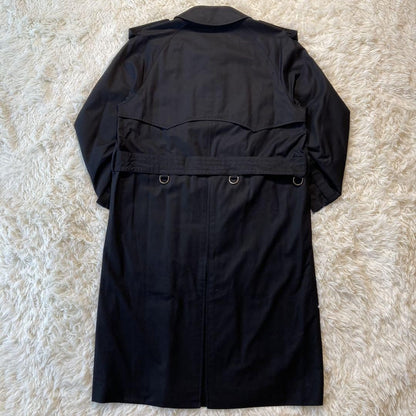 Aquascutum Trench Coat Club Check Asian fit S 36 US size XS Black Authentic