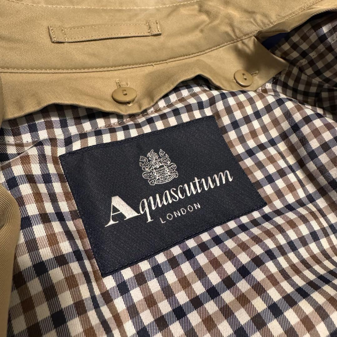 Aquascutum Trench Coat Club Check Asian fit S US size XS Beige Authentic
