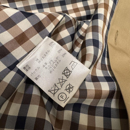 Aquascutum Trench Coat Club Check Asian fit S US size XS Beige Authentic