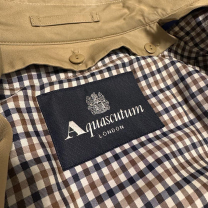 Aquascutum Trench Coat Club Check Asian fit S US size XS Beige Authentic