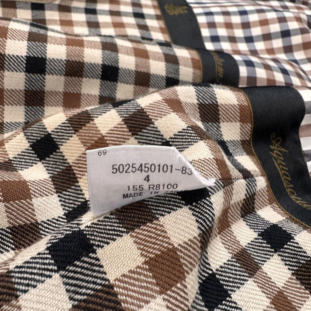 Aquascutum Trench Coat Club Check Asian fit S US size XS Beige Authentic