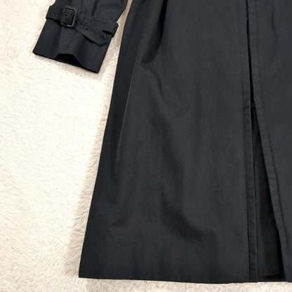 Aquascutum Trench Coat Club Check Asian fit L US size M Black Authentic