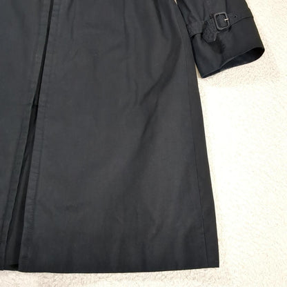 Aquascutum Trench Coat Club Check Asian fit L US size M Black Authentic