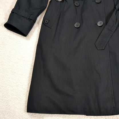 Aquascutum Trench Coat Club Check Asian fit L US size M Black Authentic
