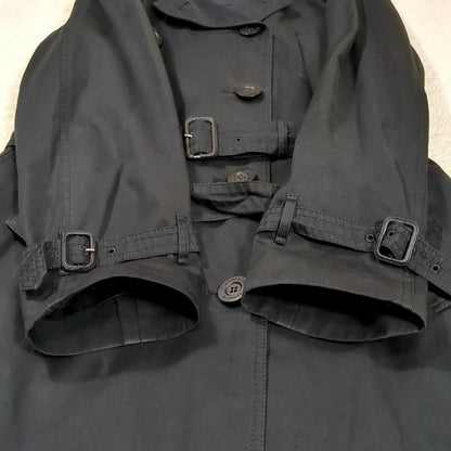 Aquascutum Trench Coat Club Check Asian fit L US size M Black Authentic
