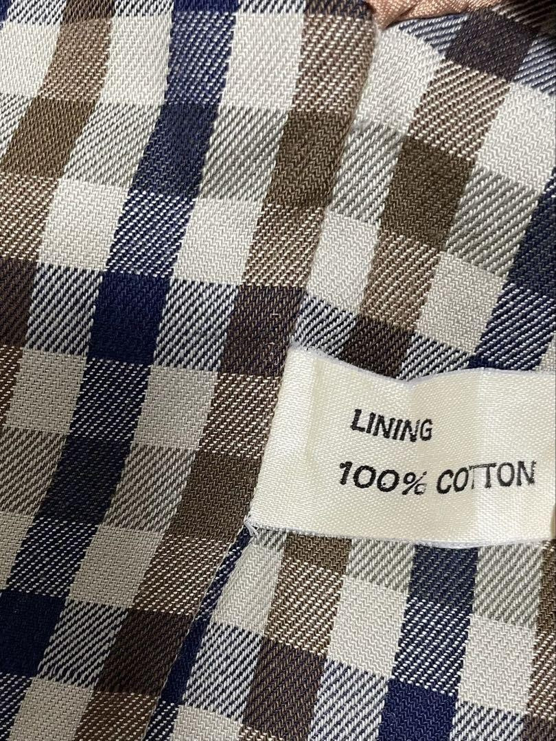 Aquascutum Long Coat Club Check Asian fit L US size M Beige Authentic