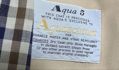 Aquascutum Long Coat Club Check Asian fit L US size M Beige Authentic