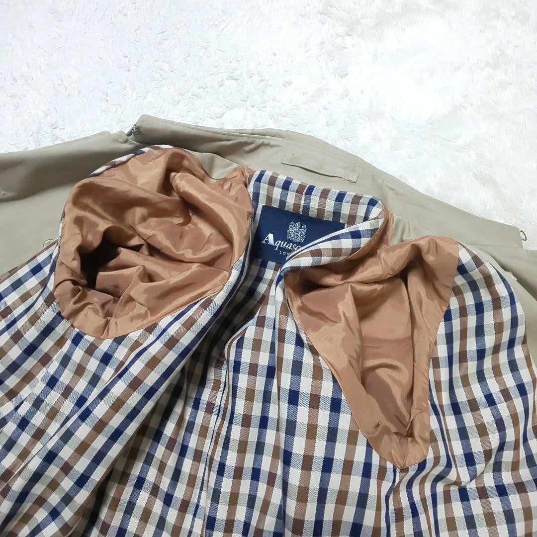 Aquascutum Trench Coat Club Check Asian fit S US size XS Beige Authentic