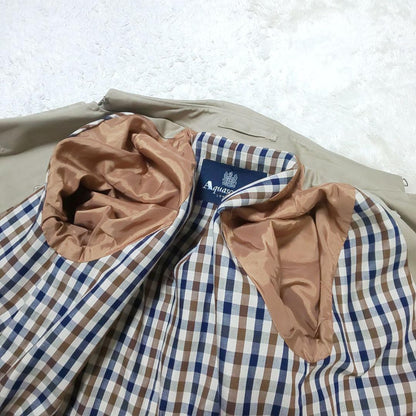 Aquascutum Trench Coat Club Check Asian fit S US size XS Beige Authentic