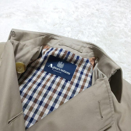 Aquascutum Trench Coat Club Check Asian fit S US size XS Beige Authentic