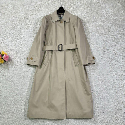 Aquascutum Trench Coat Club Check Asian fit L US size M Beige Authentic