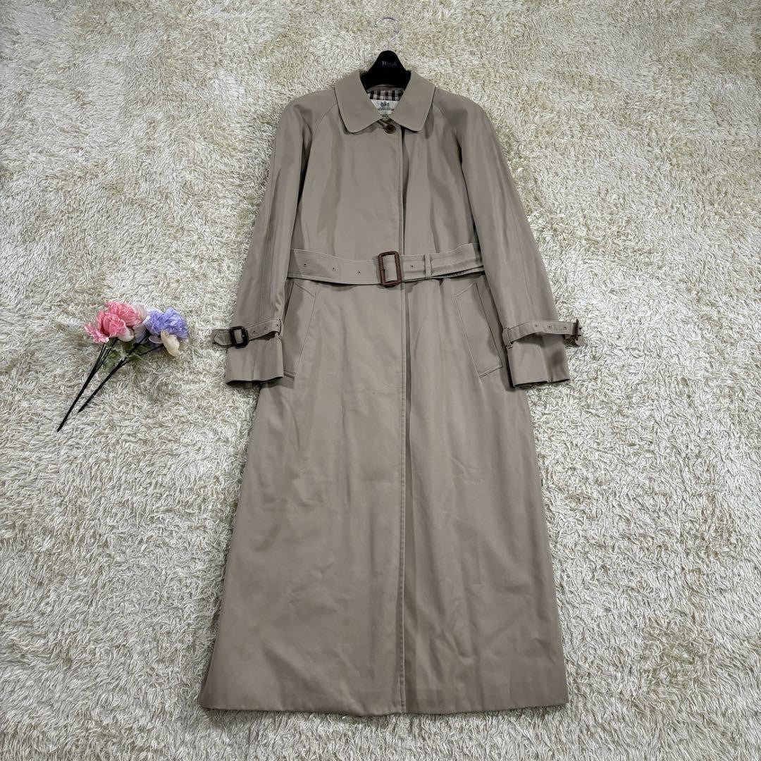 Aquascutum Trench Coat Club Check Asian fit M US size S Beige Authentic