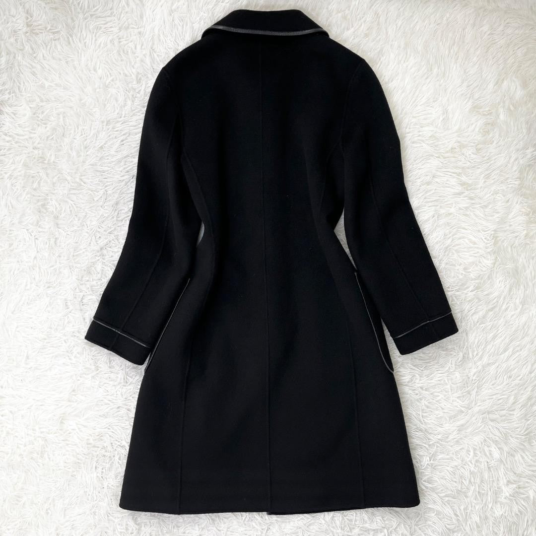 Aquascutum Long Coat Asian fit M US size S Black Authentic