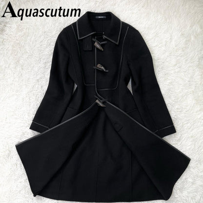 Aquascutum Long Coat Asian fit M US size S Black Authentic