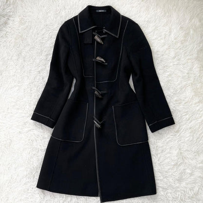 Aquascutum Long Coat Asian fit M US size S Black Authentic