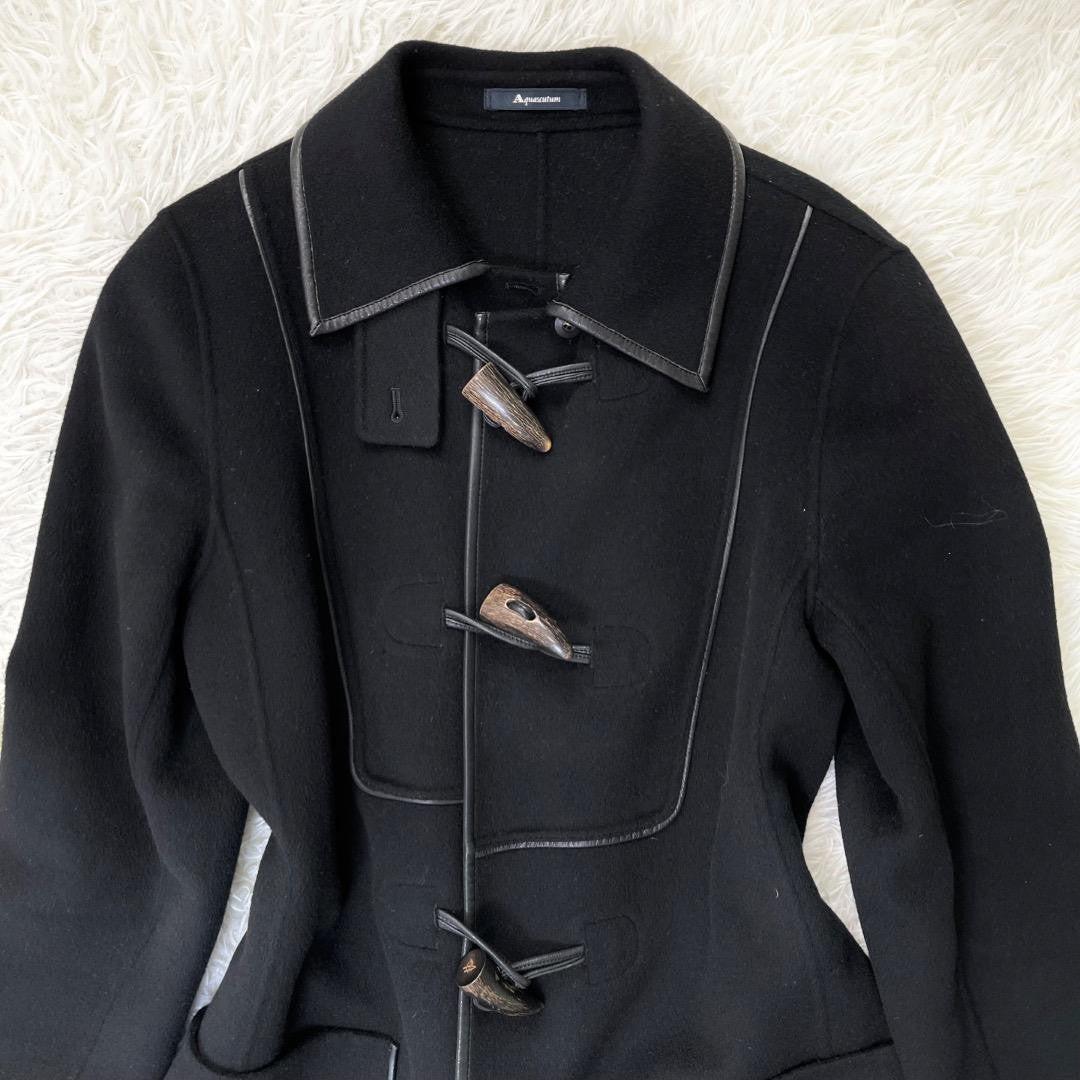Aquascutum Long Coat Asian fit M US size S Black Authentic