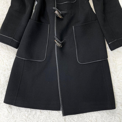Aquascutum Long Coat Asian fit M US size S Black Authentic