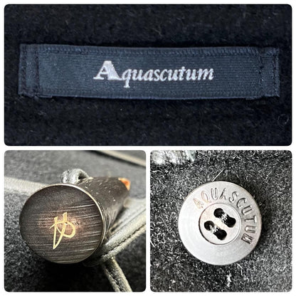 Aquascutum Long Coat Asian fit M US size S Black Authentic