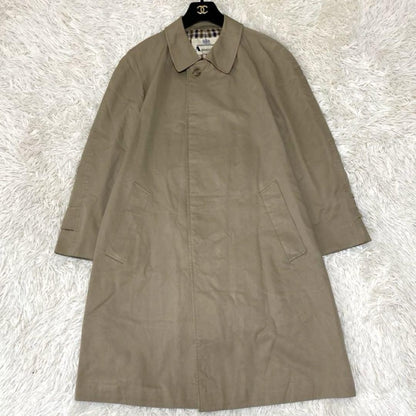 Aquascutum Trench Coat Club Check FREE SIZE Beige Authentic