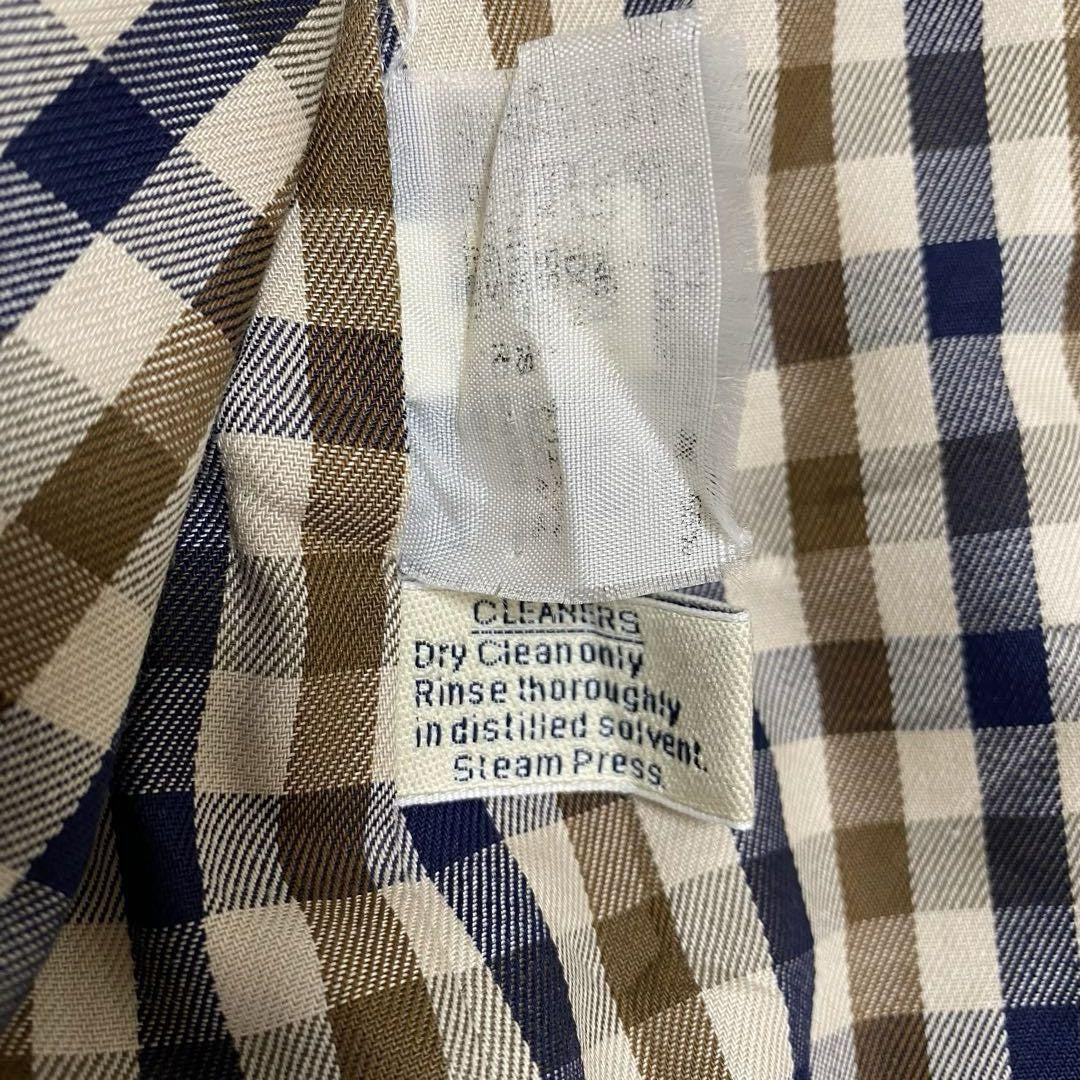 Aquascutum Trench Coat Club Check FREE SIZE Beige Authentic
